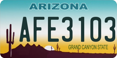 AZ license plate AFE3103