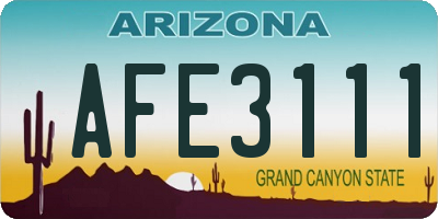 AZ license plate AFE3111