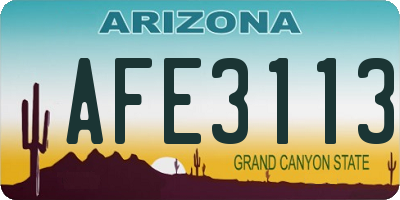 AZ license plate AFE3113