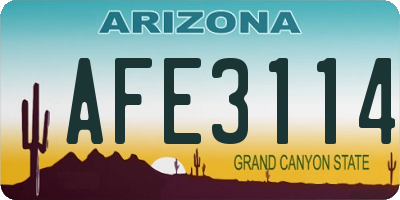 AZ license plate AFE3114