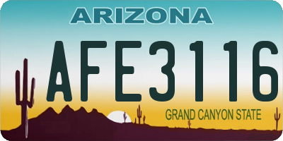 AZ license plate AFE3116