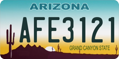AZ license plate AFE3121