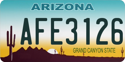 AZ license plate AFE3126