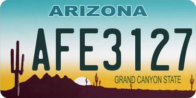 AZ license plate AFE3127
