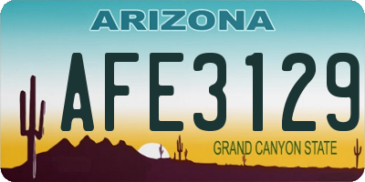AZ license plate AFE3129