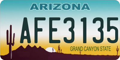 AZ license plate AFE3135