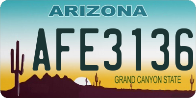 AZ license plate AFE3136
