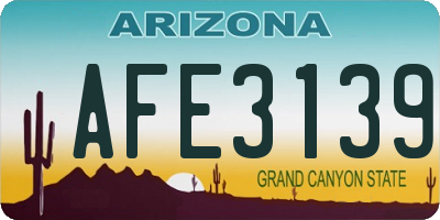 AZ license plate AFE3139