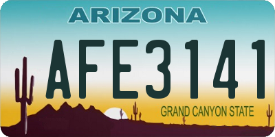 AZ license plate AFE3141
