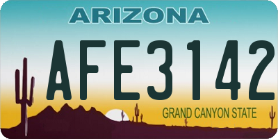 AZ license plate AFE3142