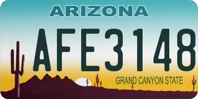 AZ license plate AFE3148
