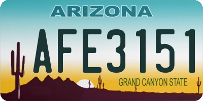 AZ license plate AFE3151