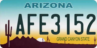 AZ license plate AFE3152