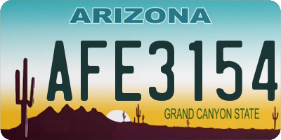 AZ license plate AFE3154