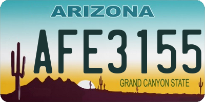 AZ license plate AFE3155