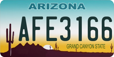 AZ license plate AFE3166