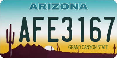 AZ license plate AFE3167