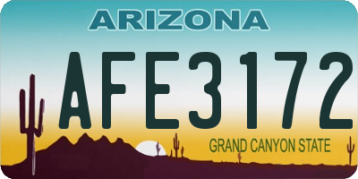 AZ license plate AFE3172