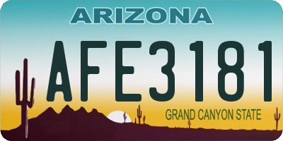 AZ license plate AFE3181