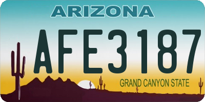 AZ license plate AFE3187
