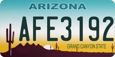 AZ license plate AFE3192