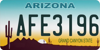 AZ license plate AFE3196