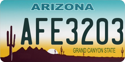 AZ license plate AFE3203