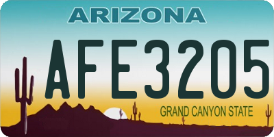 AZ license plate AFE3205