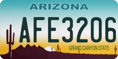 AZ license plate AFE3206
