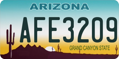 AZ license plate AFE3209