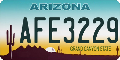 AZ license plate AFE3229