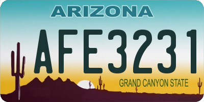 AZ license plate AFE3231