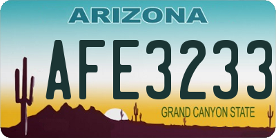 AZ license plate AFE3233
