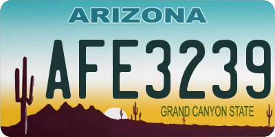 AZ license plate AFE3239