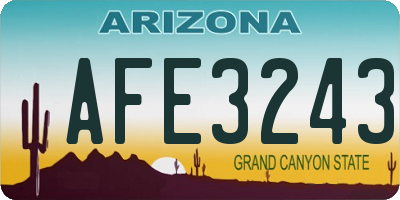 AZ license plate AFE3243