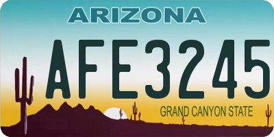AZ license plate AFE3245