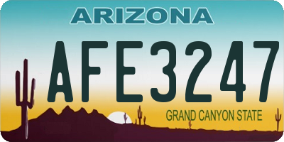 AZ license plate AFE3247