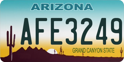 AZ license plate AFE3249