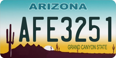 AZ license plate AFE3251