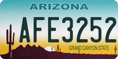AZ license plate AFE3252
