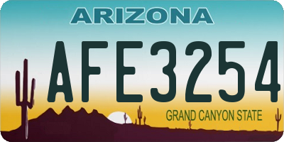 AZ license plate AFE3254