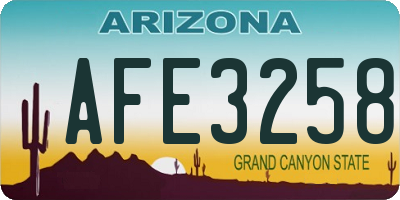 AZ license plate AFE3258