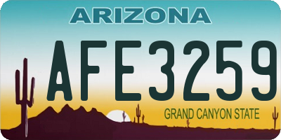 AZ license plate AFE3259