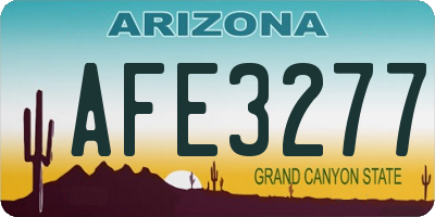 AZ license plate AFE3277