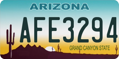 AZ license plate AFE3294