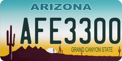 AZ license plate AFE3300
