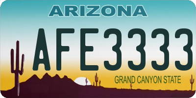 AZ license plate AFE3333