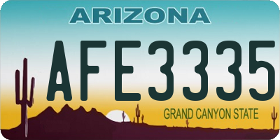 AZ license plate AFE3335