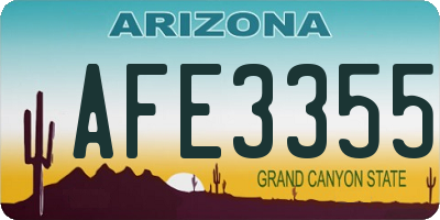 AZ license plate AFE3355