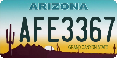AZ license plate AFE3367
